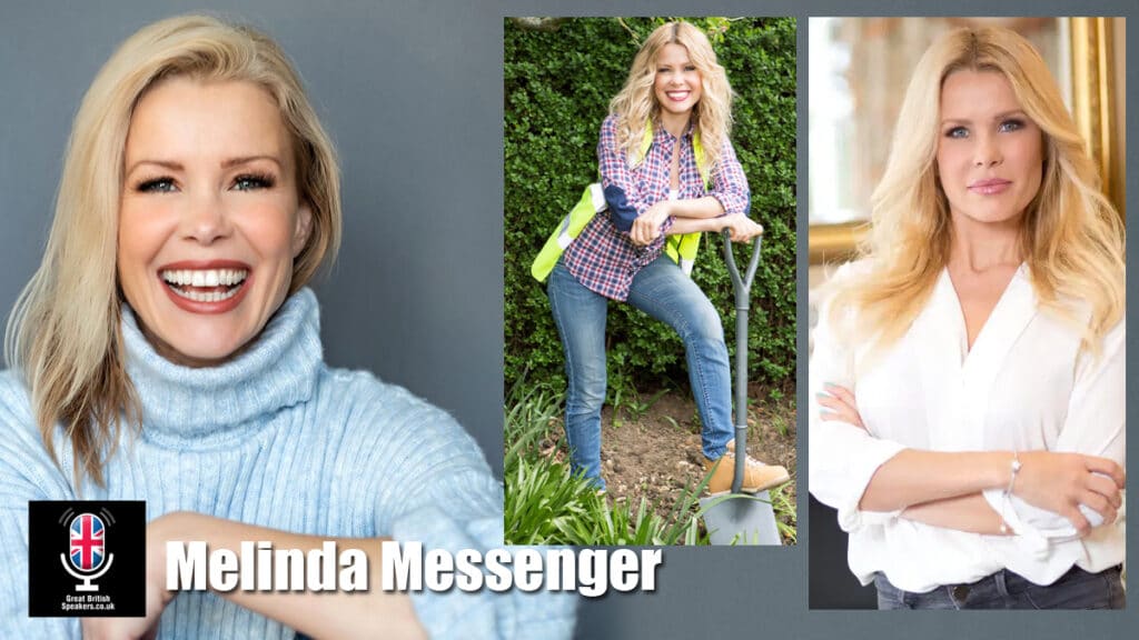 Melinda Messenger model speaker corporate video presenter host at Great British Speakers