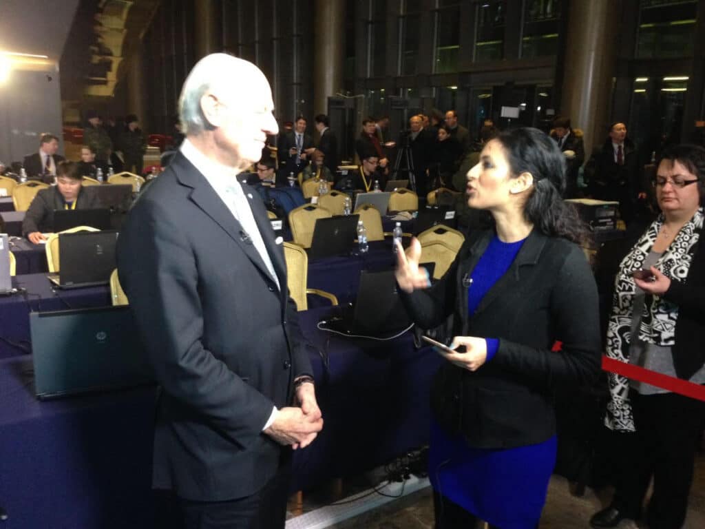 Nadira Tudor interview with Staffan di Mistura at Great British Presenters